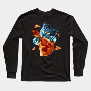 Pizza Cat in Space Long Sleeve T-Shirt